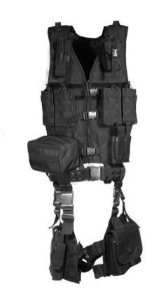 Leapers Ultimate Tactical Gear Modular 10 Piece Complete Web Vest and Drop Leg Platform Kit small