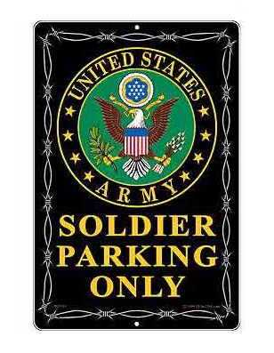Metal Sign- U.S. Army Crest Soldier Parking Only small