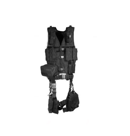 Leapers Ultimate Tactical Gear Modular 10 Piece Complete Web Vest and Drop Leg Platform Kit Leapers Ultimate Tactical Gear Modular 10 Piece Complete Web Vest and Drop Leg Platform Kit