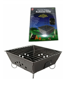 Portable Folding Steel Barbecue Grill with Removable Legs small