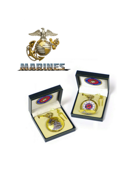 U.S. Marine Corps Pocket Watch with 14 Inch Chain and Gift Box U.S. Marine Corps Pocket Watch with 14 Inch Chain and Gift Box