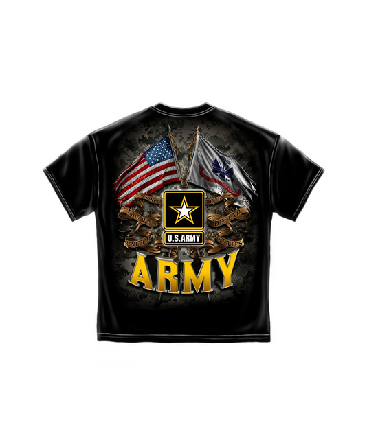 Army Dual Flag Black T-Shirt