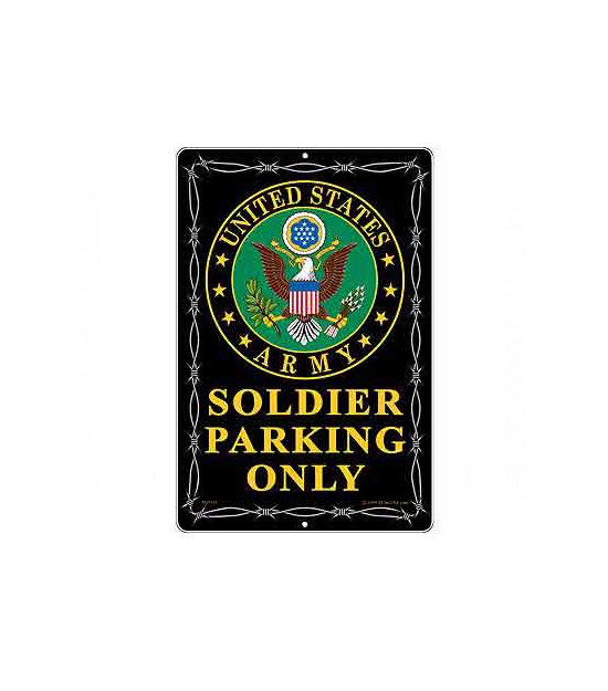 Metal Sign- U.S. Army Crest Soldier Parking Only Metal Sign- U.S. Army Crest Soldier Parking Only
